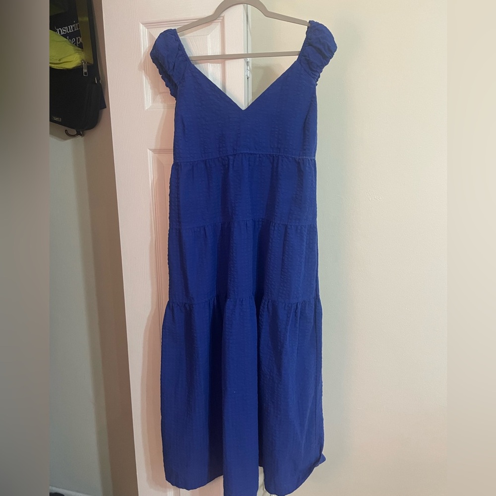 Old Nacy Blue Seersucker Dress